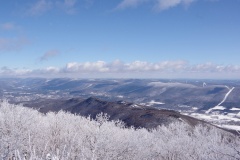 View of snowy ridges